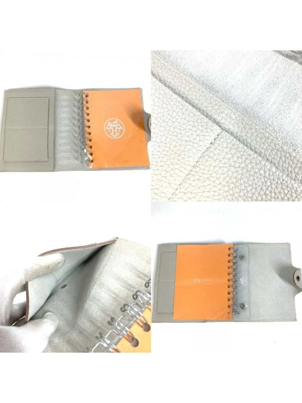 Hermes Notebook Cover Ulysse Neo PM Leather Light Gray Agenda